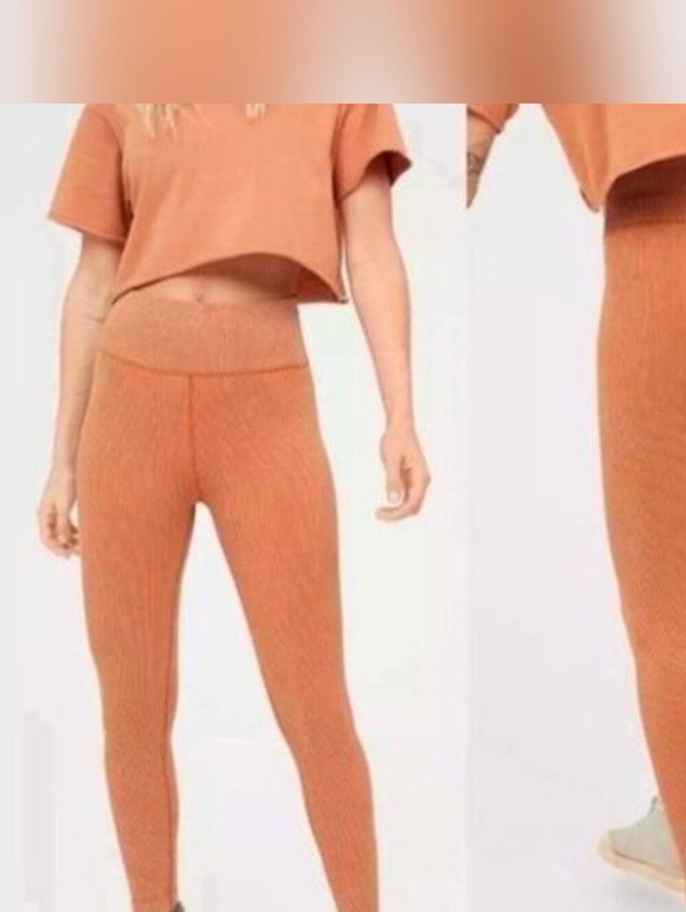 Offline By Aerie Ribbed High-Waist Leggings in Rust